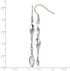Chisel Stainless Steel Polished Twisted Dangle Shepherd Hook Earrings