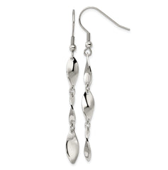 Chisel Stainless Steel Polished Twisted Dangle Shepherd Hook Earrings
