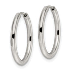 Polished Endless Hinged Hoop Earrings in Stainless Steel