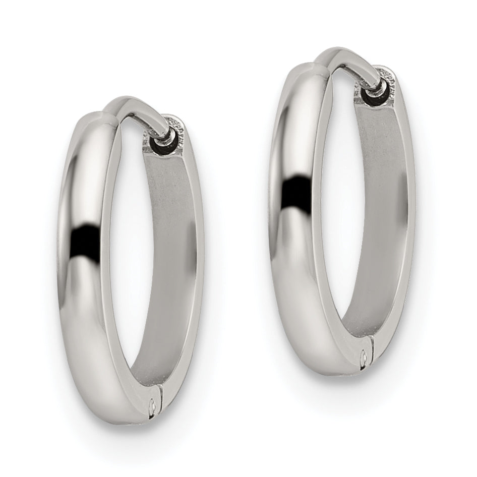 Polished Endless Hinged Hoop Earrings in Stainless Steel
