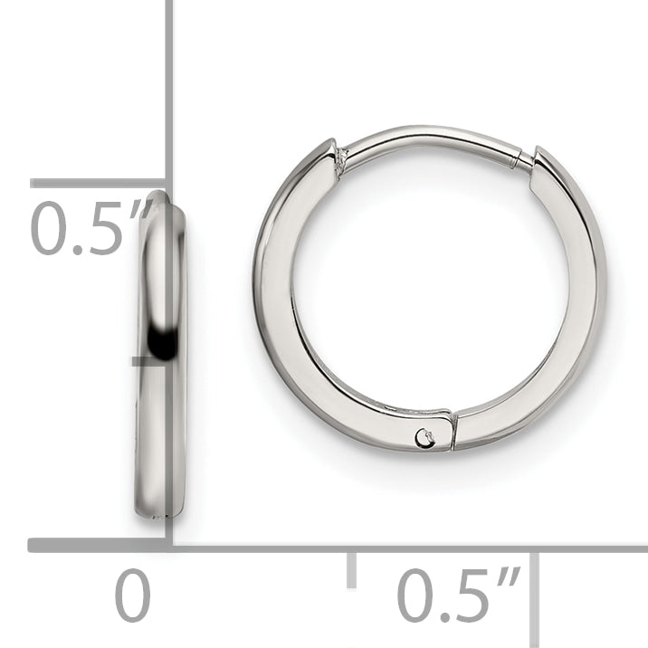 Polished Endless Hinged Hoop Earrings in Stainless Steel