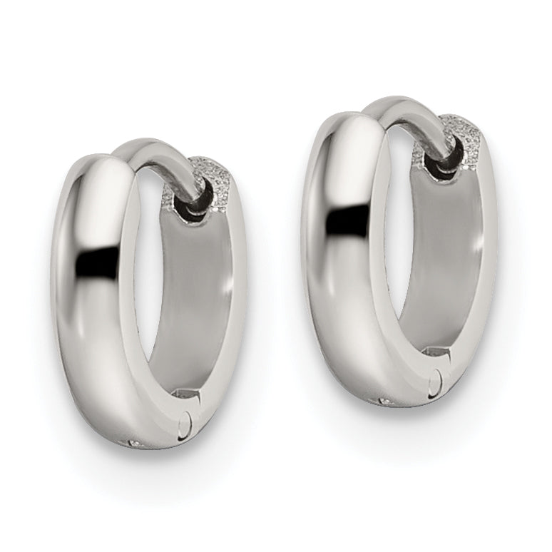 Polished Endless Hinged Hoop Earrings in Stainless Steel