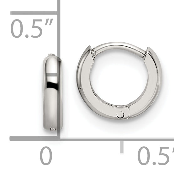 Polished Endless Hinged Hoop Earrings in Stainless Steel