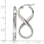 Chisel Stainless Steel Polished Infinity Symbol Twist Hoop Earrings