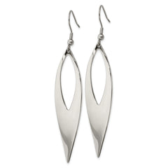 Chisel Stainless Steel Polished Dangle Shepherd Hook Earrings