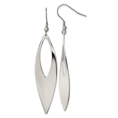 Chisel Stainless Steel Polished Dangle Shepherd Hook Earrings