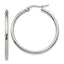 Chisel Stainless Steel Polished 32.5mm Diameter 2mm Hoop Earrings