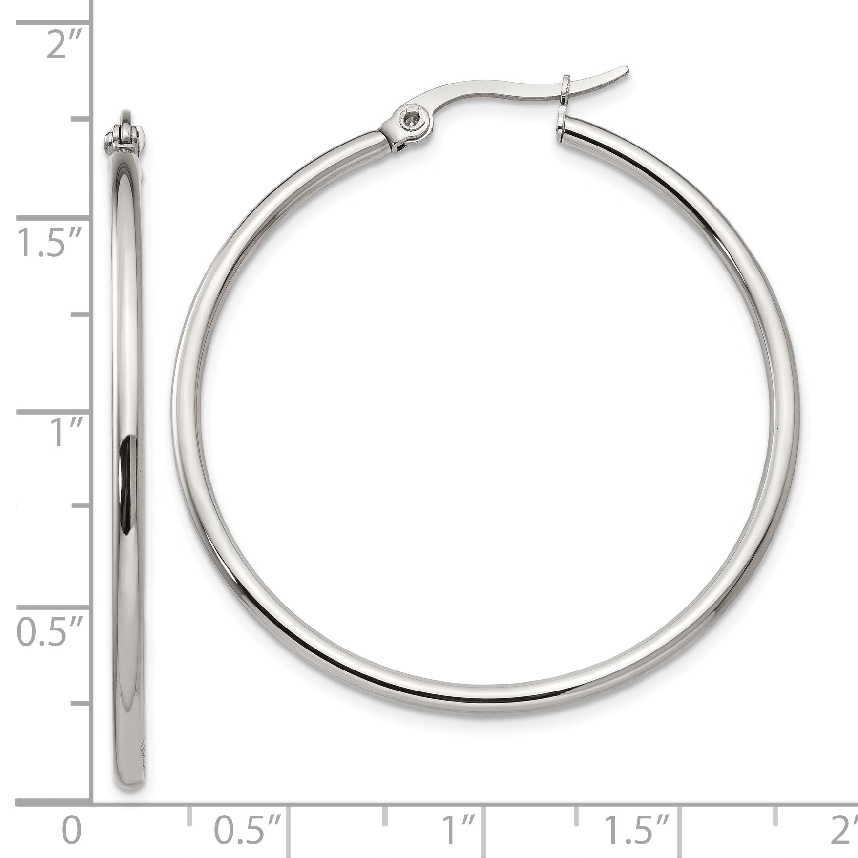 Sophia Jewelers Polished Stainless Steel Hoop Earrings Gift Ready