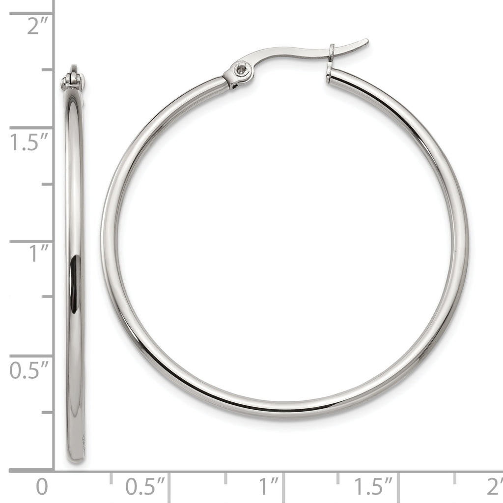 Sophia Jewelers Polished Stainless Steel Hoop Earrings Gift Ready