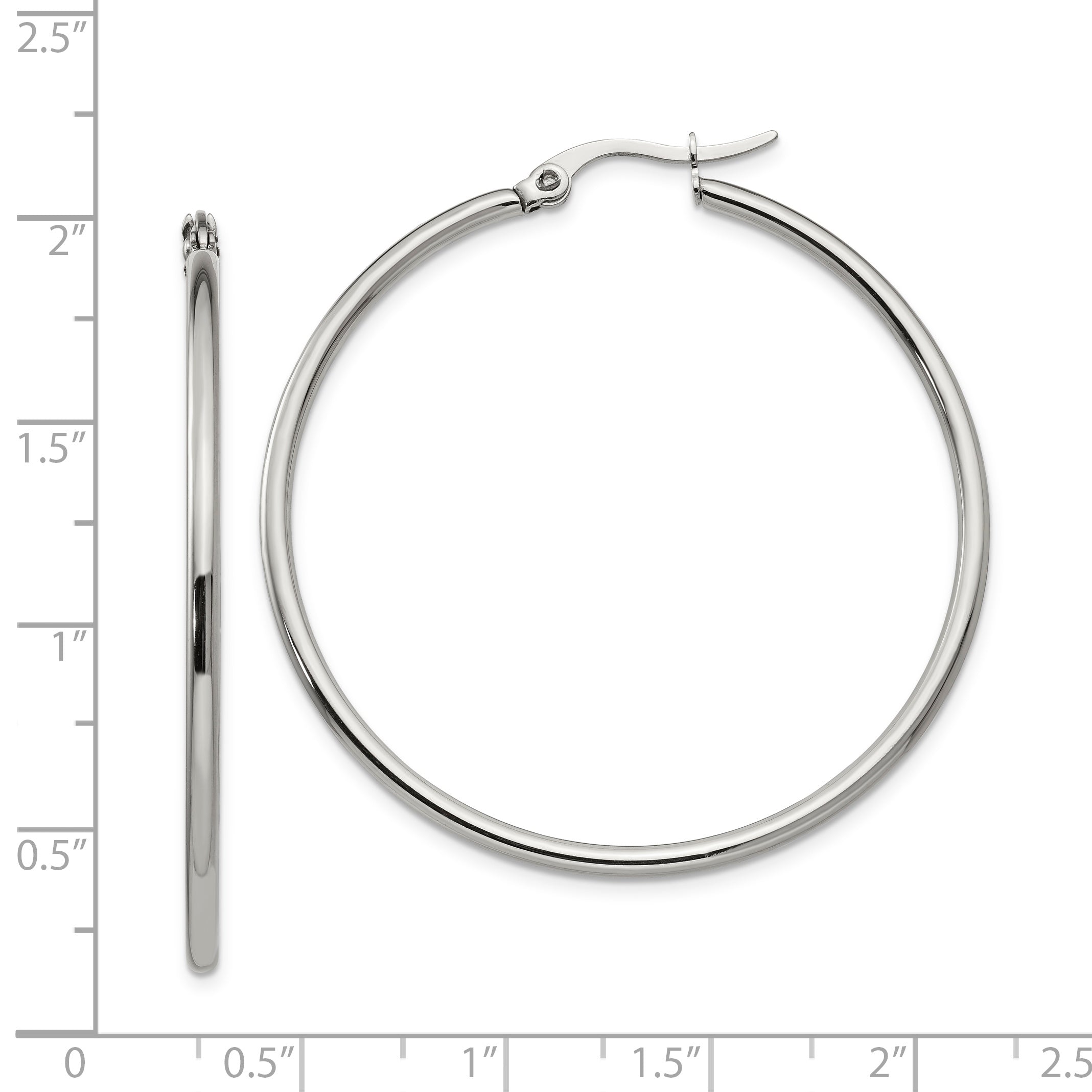 Sophia Jewelers Polished Stainless Steel Women's Hoop Earrings Gift Ready