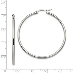 Sophia Jewelers Polished Stainless Steel Women's Hoop Earrings Gift Ready