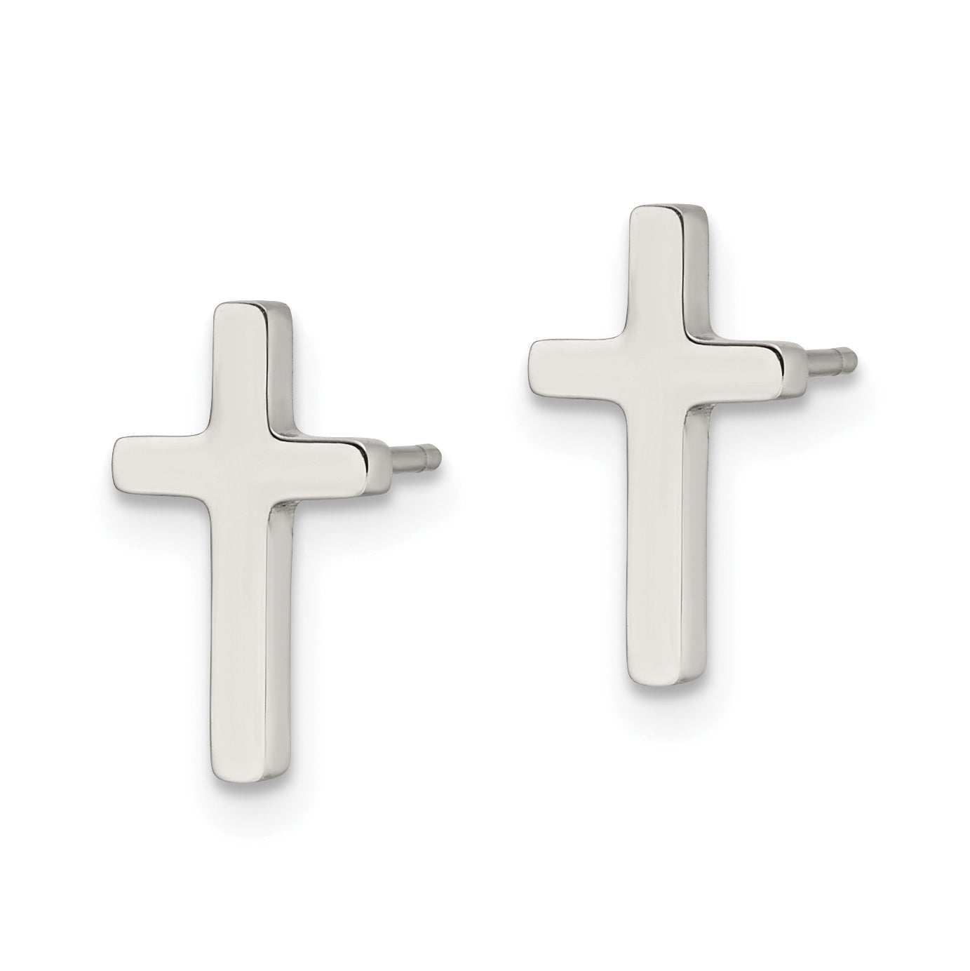Cross Post Earrings in Stainless Steel