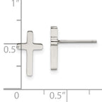 Cross Post Earrings in Stainless Steel