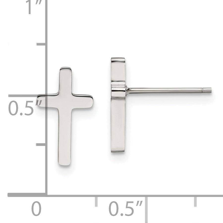 Cross Post Earrings in Stainless Steel