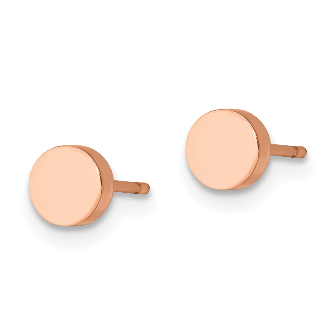 Rose-Tone Circle Post Earrings in Stainless Steel