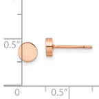 Rose-Tone Circle Post Earrings in Stainless Steel