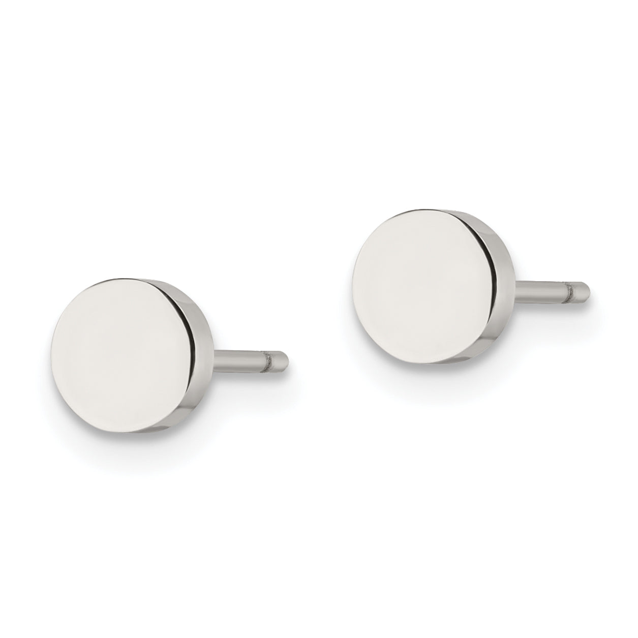 Chisel Stainless Steel Polished Circle Post Earrings