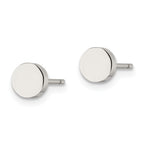 Polished Circle Post Earrings in Stainless Steel