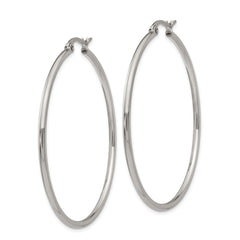 Sophia Jewelers Polished Stainless Steel Hoop Earrings Gift Ready