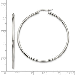 Sophia Jewelers Polished Stainless Steel Hoop Earrings Gift Ready