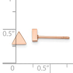 Chisel Stainless Steel Polished Rose IP-plated Triangle Post Earrings