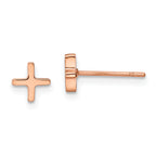 Chisel Stainless Steel Polished Rose IP-plated X Post Earrings