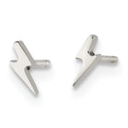 Chisel Stainless Steel Polished Lightning Bolt Post Earrings