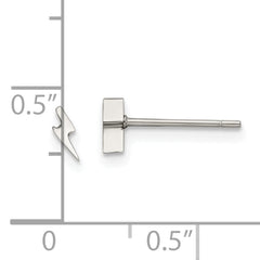 Chisel Stainless Steel Polished Lightning Bolt Post Earrings