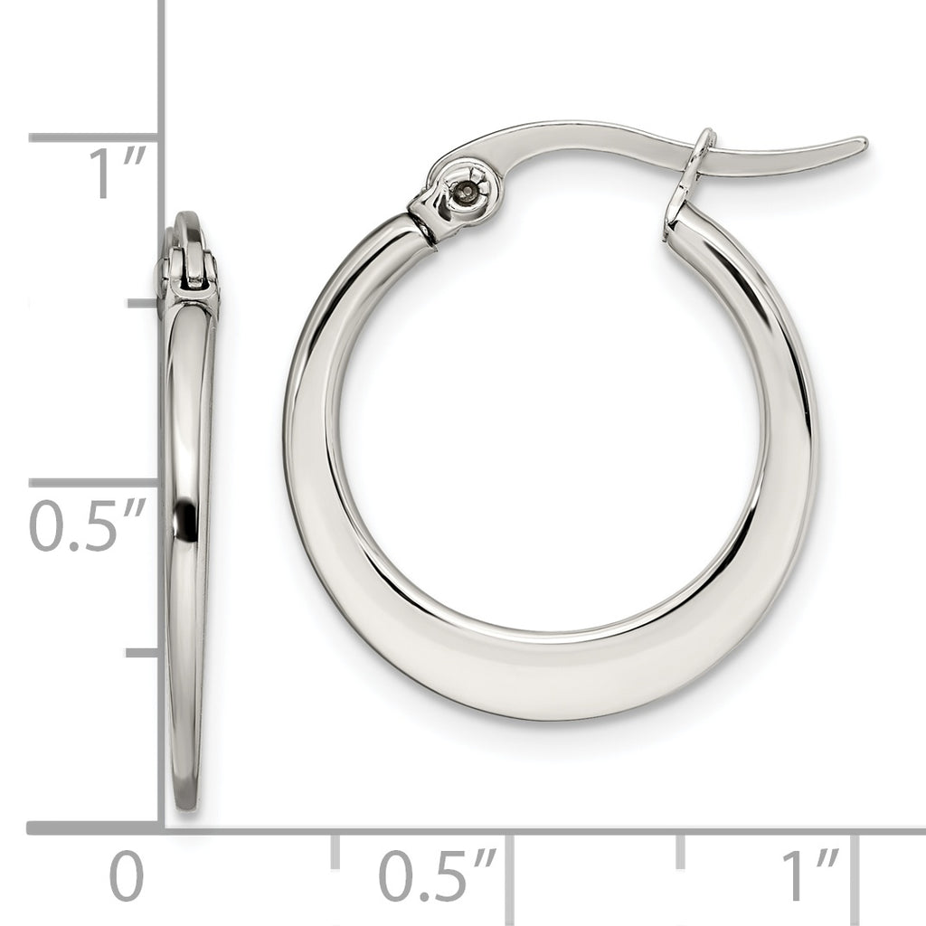Polished Hoop Earrings in Stainless Steel