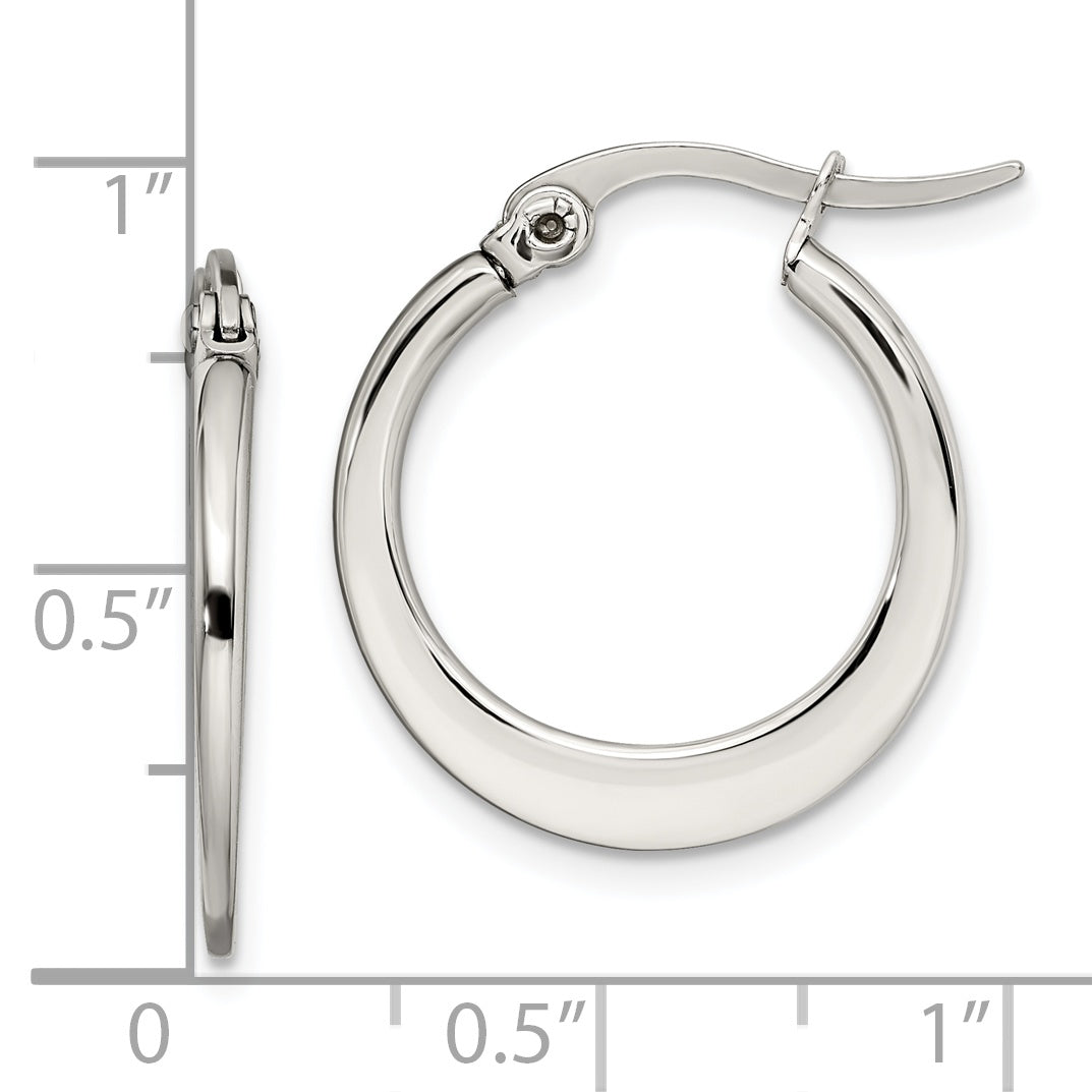 Polished Hoop Earrings in Stainless Steel