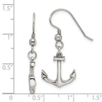 Chisel Stainless Steel Polished Anchor Dangle Shepherd Hook Earrings