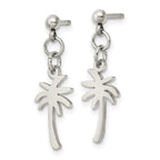 Chisel Stainless Steel Polished Palm Tree Post Dangle Earrings