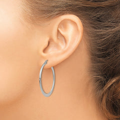 Sophia Jewelers Polished Stainless Steel Hoop Earrings Gift Ready