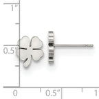 Chisel Stainless Steel Polished Four Leaf Clover Post Earrings