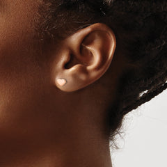 Chisel Stainless Steel Polished Rose IP-plated Heart Post Earrings