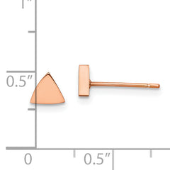 Chisel Stainless Steel Polished Rose IP-plated Triangle Post Earrings