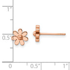 Chisel Stainless Steel Polished Rose IP-plated Flower Post Earrings