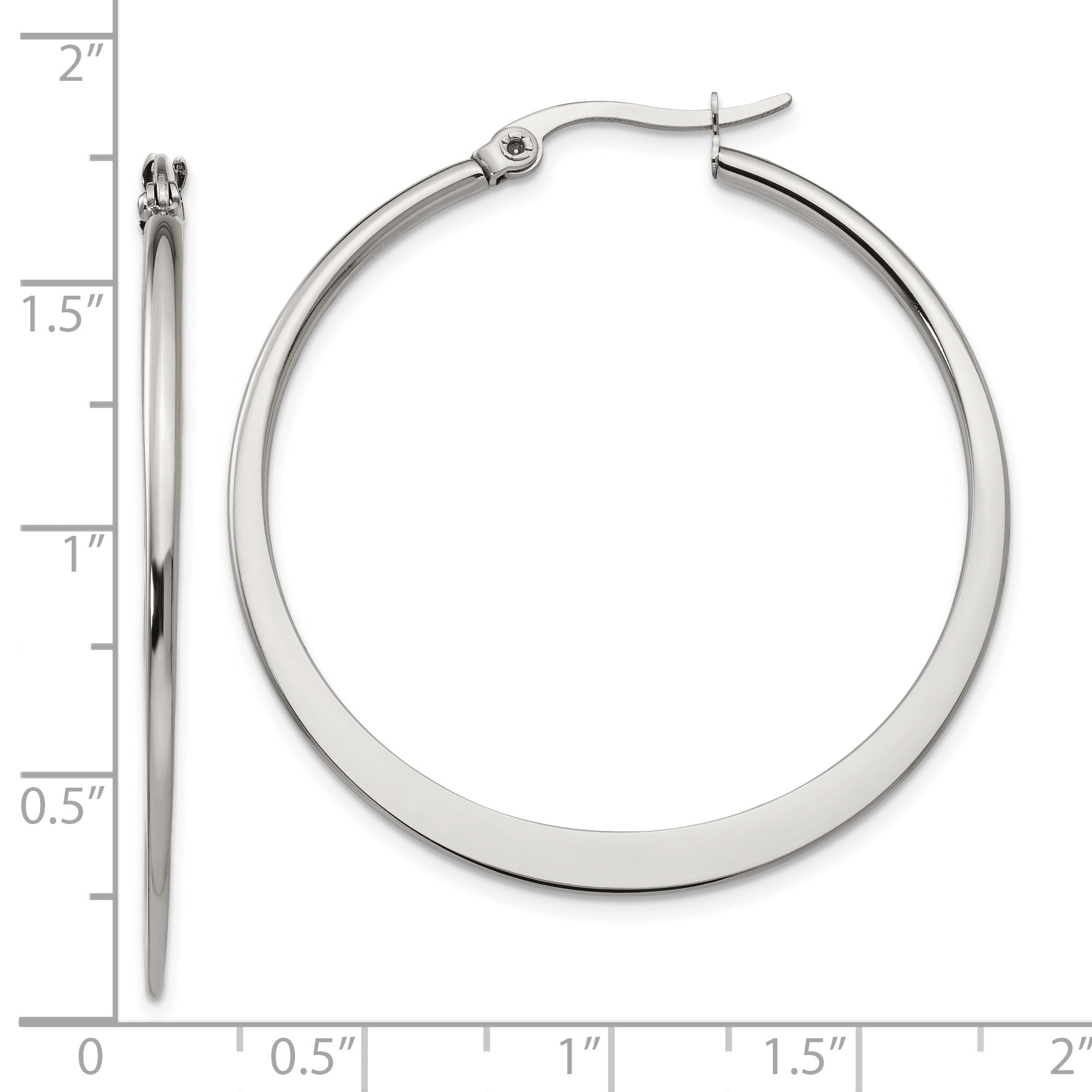 Sophia Jewelers Stainless Steel 40mm Polished Hoop Earrings Gift Ready