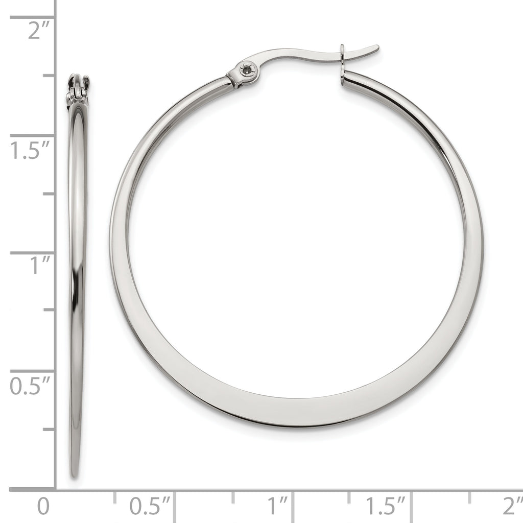 Sophia Jewelers Stainless Steel 40mm Polished Hoop Earrings Gift Ready