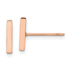 Chisel Stainless Steel Polished Rose IP-plated Bar Post Earrings