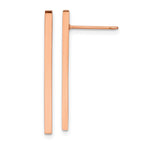 Chisel Stainless Steel Polished Rose IP-plated Bar Post Earrings