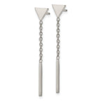 Chisel Stainless Steel Polished Dangle Bar Triangle Post Earrings