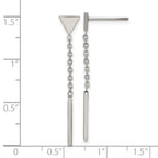 Chisel Stainless Steel Polished Dangle Bar Triangle Post Earrings