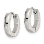Polished Hinged Hoop Earrings in Stainless Steel