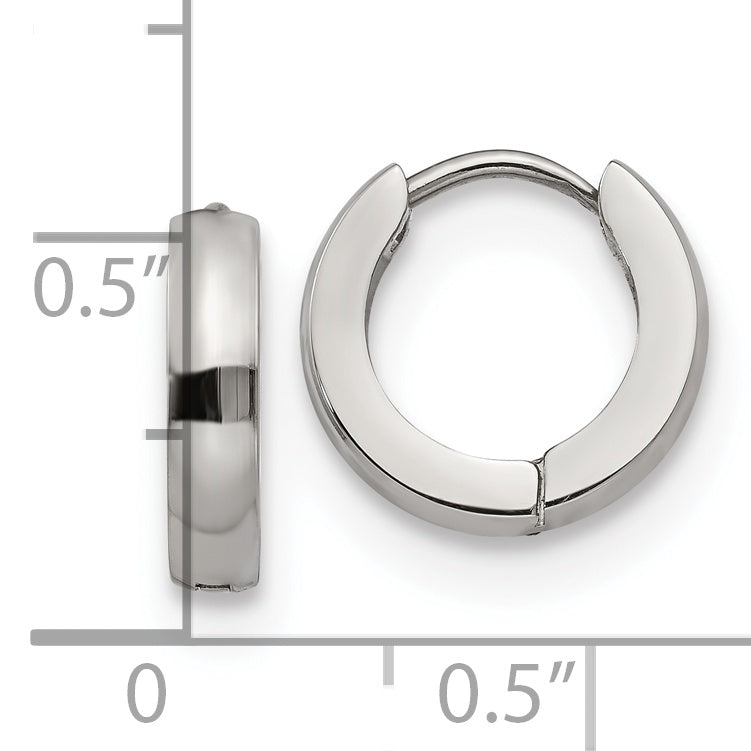 Chisel Stainless Steel Polished 3mm Hinged Hoop Earrings