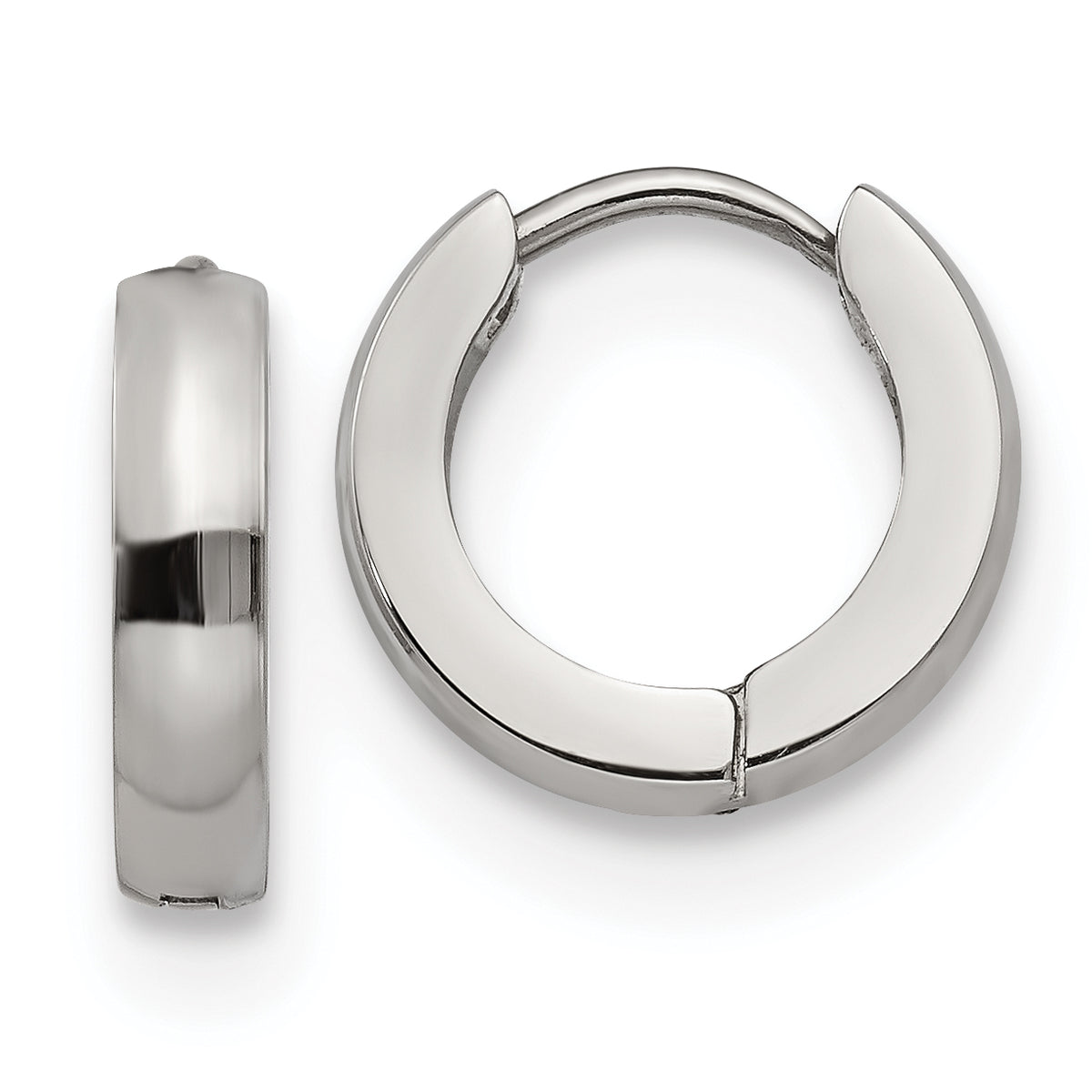 Chisel Stainless Steel Polished 3mm Hinged Hoop Earrings