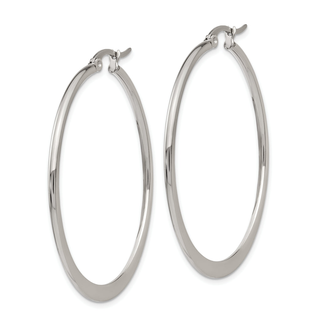 Polished Hoop Earrings in Stainless Steel, 43mm
