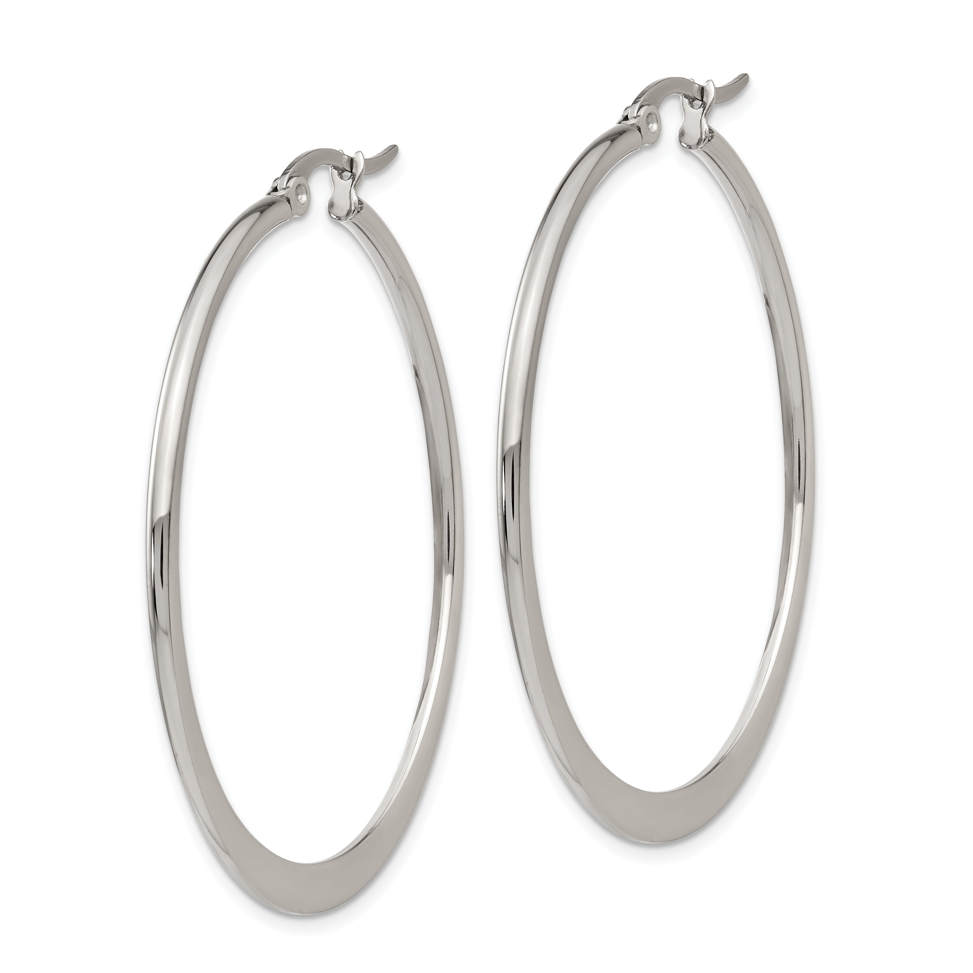 Polished Hoop Earrings in Stainless Steel, 43mm
