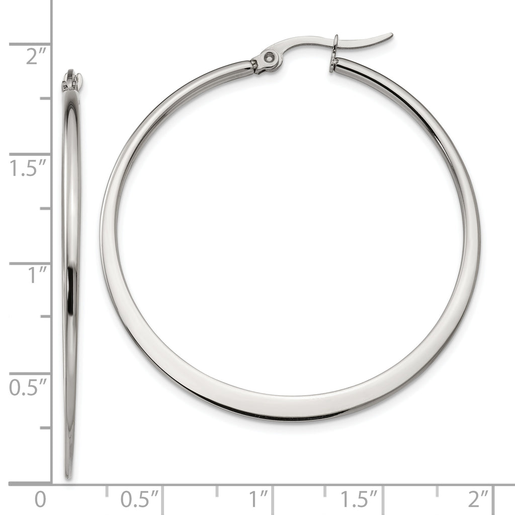 Polished Hoop Earrings in Stainless Steel, 43mm