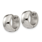 Polished Hinged Hoop Earrings in Stainless Steel